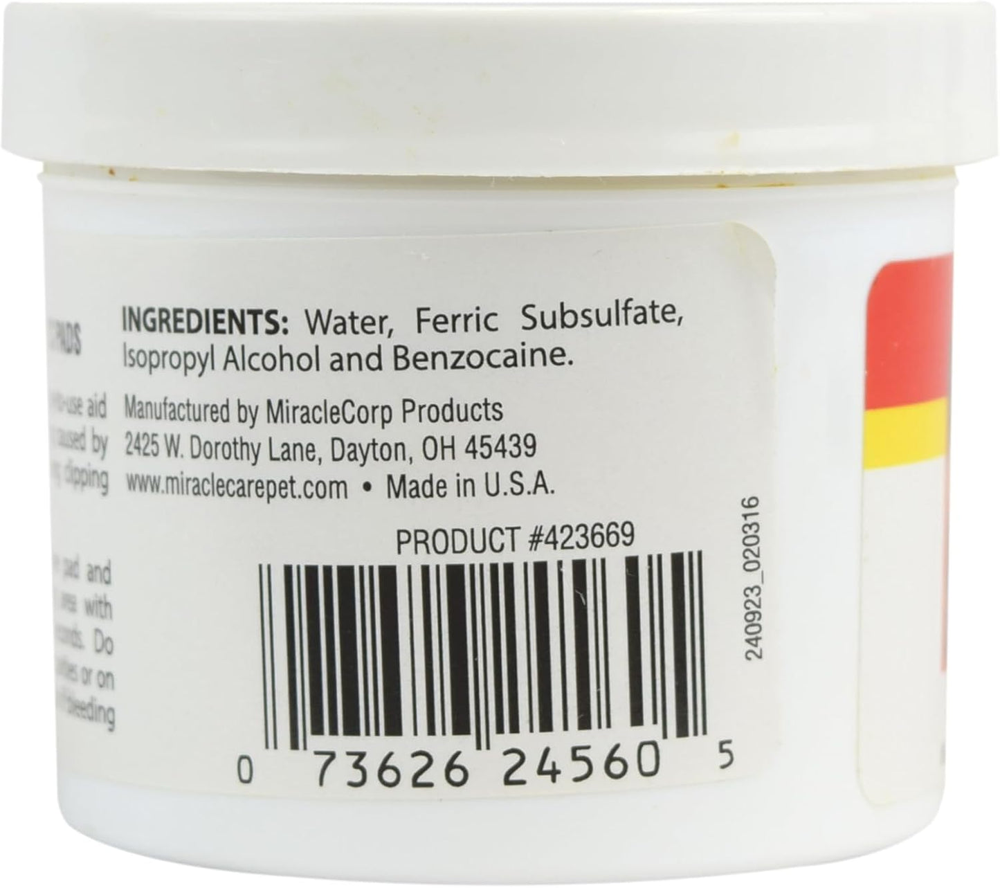 Miracle Care Kwik Stop Styptic Pads for Dogs, Cats and Birds, 90 Pre-Soaked Pads, Fast Acting Blood Stop with Pain Relieving Benzocaine