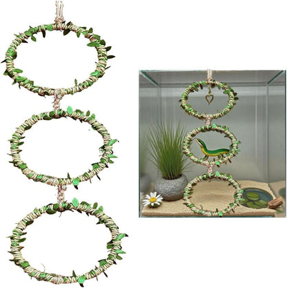 1 Pack Snake Climbing Rings for Ball Python Snake Enrichment Rings Ball Python Tank Accessories Chameleon Cage Accessories for Lizard Bearded Dragon Terrarium Gecko Reptiles