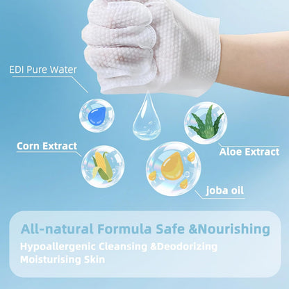 Dog Glove Wipes, Pet Wipes for Dogs, Dog Cleaning Wipes, Dog Paw Wipes, Dog Face Wipes, Paw Wipes for Dogs, Dog Stuff, Dog Accessories – Dog Glove Wipes for Dogs: Gentle Grooming Wipes