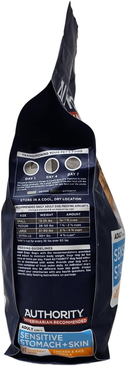 Authority Adult Sensitive Stomach and Skin Chicken and Rice Dry Dog Food, 6 Pound Bag