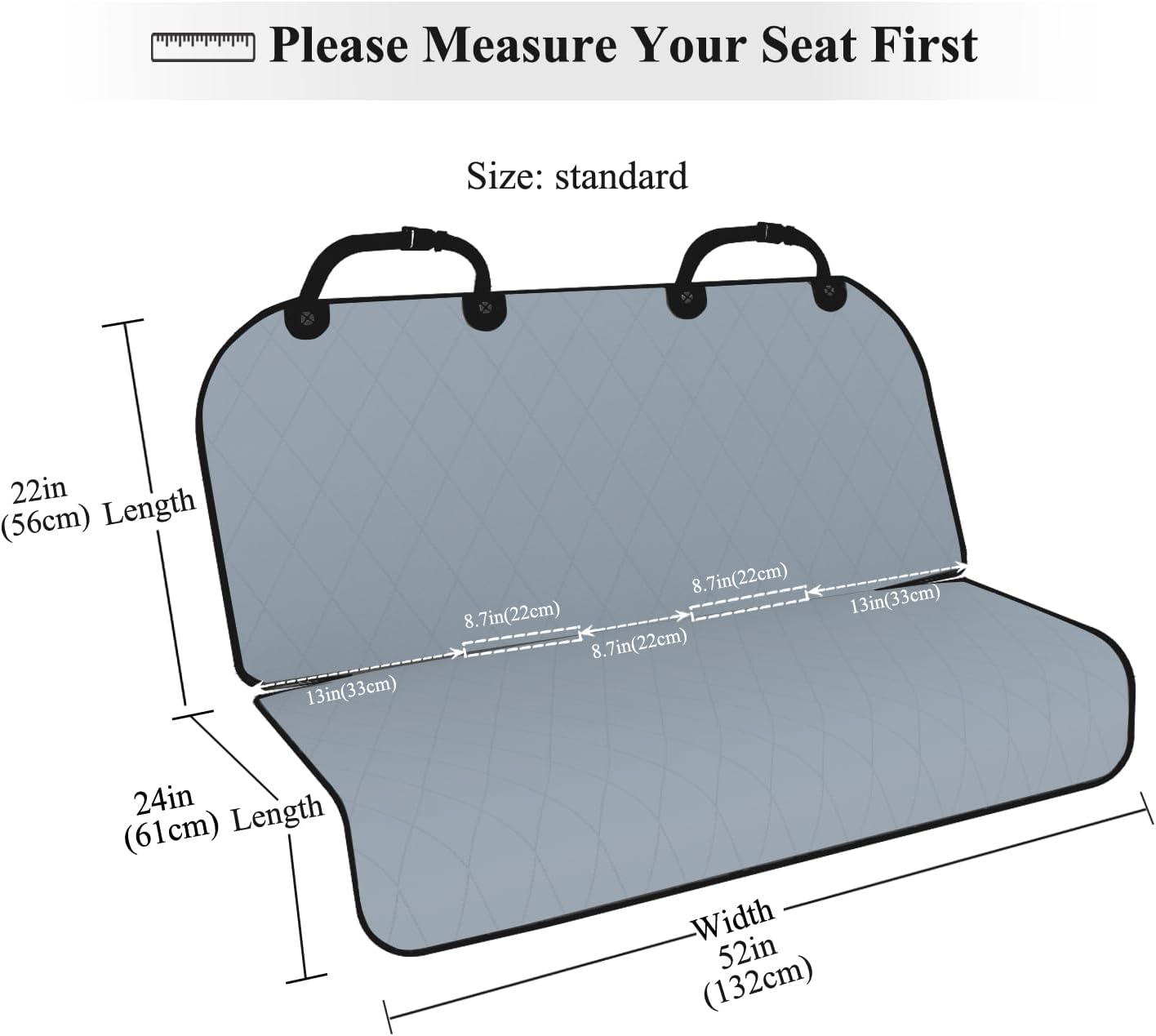 VIVAGLORY Dog Seat Belt + Dog Seat Cover, Chew Proof Waterproof Multi-Functional, Backseat Cover for Car