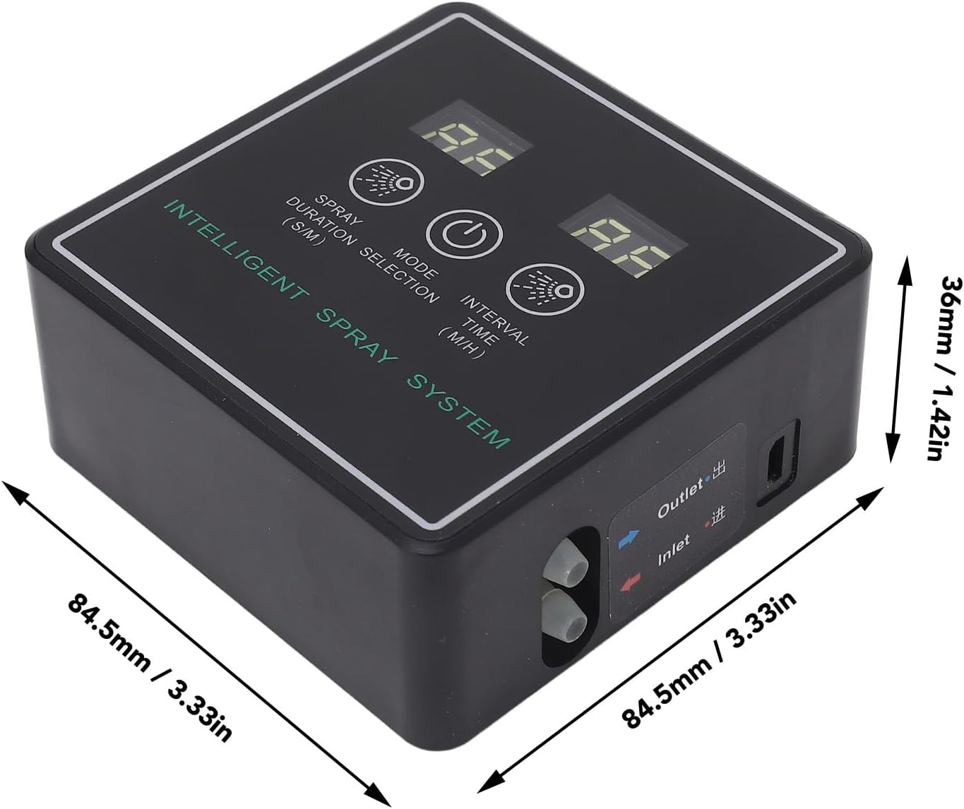 Reptile Fogger Smart Spray System, Automatic Timing Humidifier with 360 Degree Adjustable Misting Nozzles, High Density Spray for Terrarium, Intelligent Timing Cycle Spraying for R