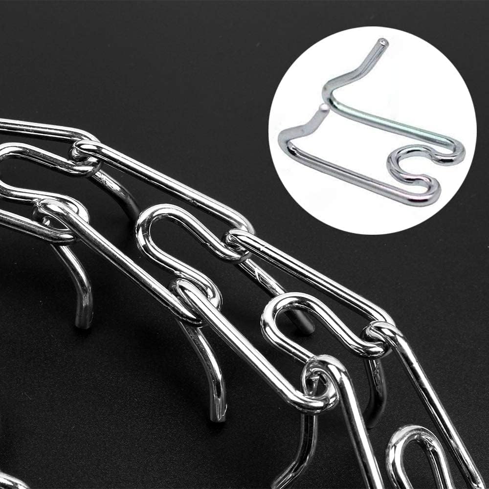 CBBPET Dog Prong Collar, Adjustable Dog Training Collar with Quick Release Buckle for Small Medium Large Dogs (Silver, L/3.5mm Neck: 18"-20'' Weight:70 lbs)