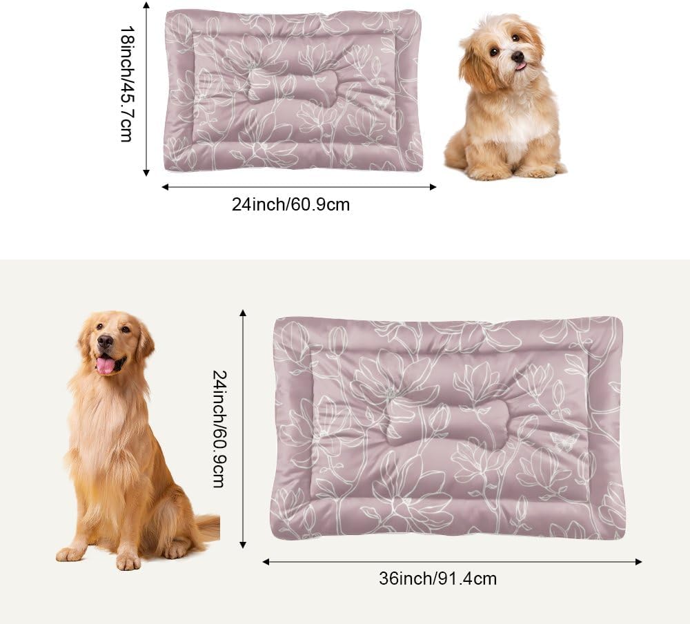 Magnolia Pale Purple Comfy Dog Beds for Medium Dogs Bed Mats for Dogs Washable Dog Pad Crate Cushion Washable Non-Slip Pet Crate Bed Kennel Beds Mat Medium Sized Indoor Outdoor 36X24 Inch