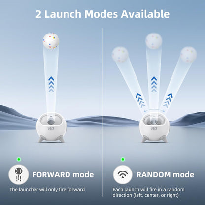 uahpet Automatic Ball Launcher for Dogs with Obstacle Detection, 20ft-80ft Adjustable Distances Ball Thrower Launcher for Medium & Large Dogs, with 4 Balls (2.5 inches)