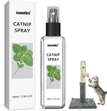 Catnip Spray for Cats, Highly Potent for Energizing Play & Toy Renewal, Calming Stress Relief for Indoor Cats, 100% Natural Dual-Plant Formula for Cats & Kittens, Mess-Free Herbal Formula (100 ml)