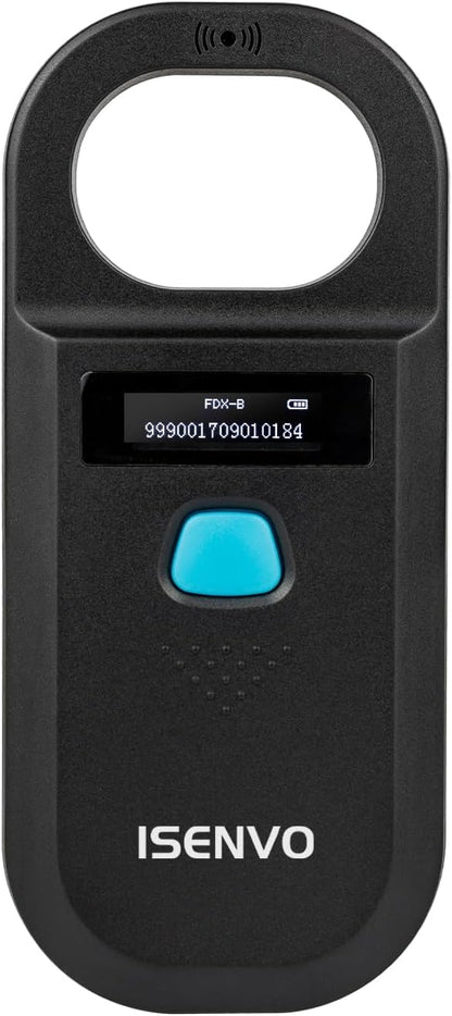 Pet Microchip Scanner Rechargeable RFID EMID Micro Chip Reader Scanner 134.2kHz 125kHz 15 Digits Pet Chip ID Scanner for Animal/Pets/Pigs/Dogs/Cats (190A)