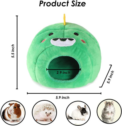 Guinea Pig Cave Bed, Small Animal Washable Cage Accessories Pet Hideout Bed House Anti-Slip for Hamsters,Chinchilla and Hedgehogs (Dinosaur)