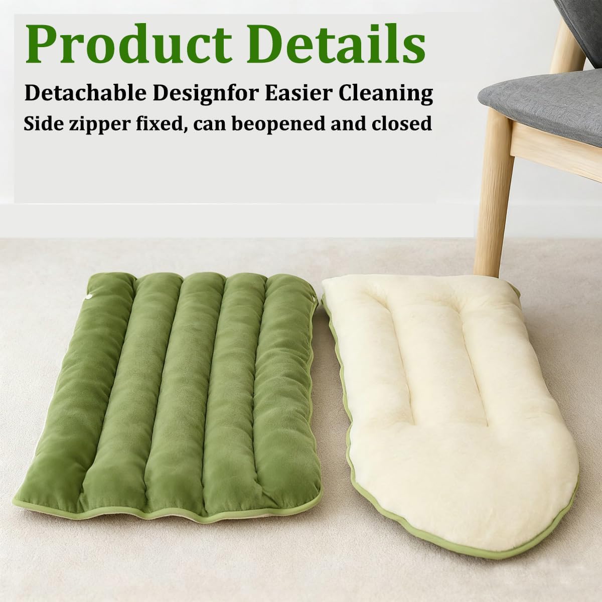 Cat Dog Cave Bed, 2026 New Winter Cave for Dog and Cat, Warm Plush Covered Cat House with Removable Cushion, Soft Sleeping Bed for Indoor Cats(Green,L)