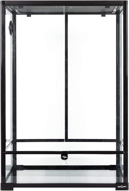 REPTI ZOO 24" x 18" x 36" Reptile Tall Glass Terrarium Rainforest Habitat Double Hinge Door with Screen Ventilation 67 Gallon Reptile Terrarium Easy Assembly