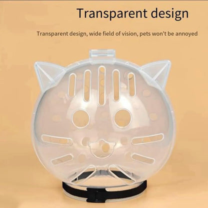 Feline Bubble Muzzle – Small Pet Size Face Guard, Grooming Protection Hood, Anti Bite Restraint | See Through Ventilated Cover for Bath Wash Shedding Nail Care Handling Travel Use