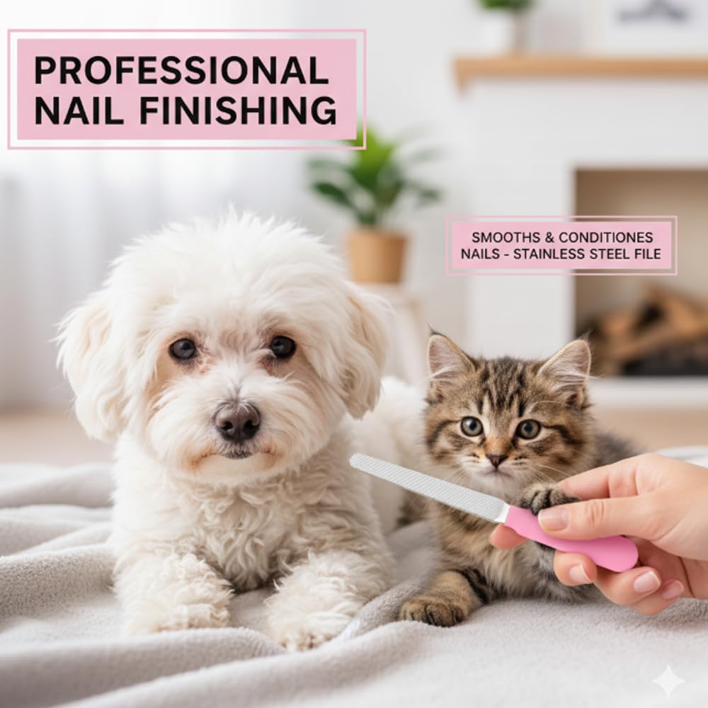 3Pcs Dog brush for shedding Undercoat Rake for Dogs & Cats - Double Sided Brush for Dematting Comb Grooming Tool kit -Dog Nail Clippers & Nail File