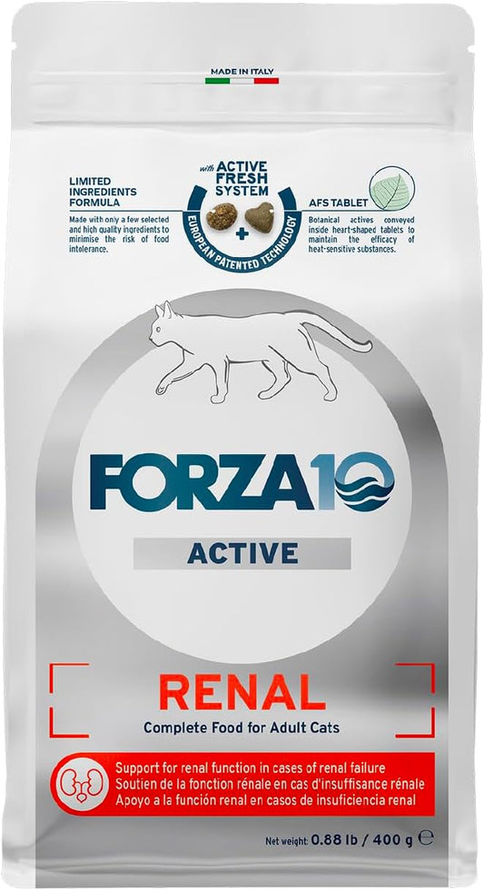 Forza10 - Cat Food, Limited Ingredient Cat Food for Kidney Support, Non-GMO, Fish Flavor, Crafted for Adults, Made in Italy (0.88 lb)