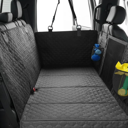 Large Back Seat Extender, Heavy Duty Dog Seat Cover for Back Seat, Waterproof Nonslip Hammock for Car with Side Flap, Scratch Proof Pet Back Seat Covers
