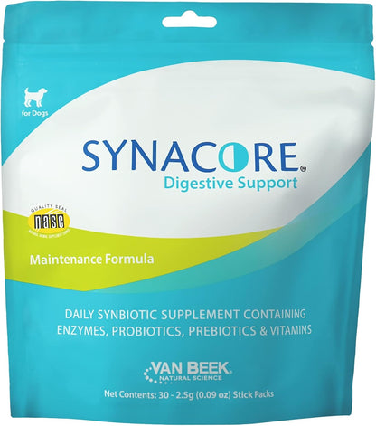 Van Beek Natural Science Synacore Canine - All Natural Formula to Provide Immune Support for Dogs & Help Maintain Digestive Health - Probiotics and Vitamins for Dogs - Pet Products - (30 Count)