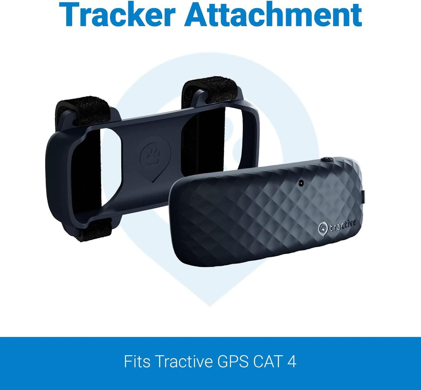 Tractive GPS Cat 4 Tracker Harness Attachment, for Cat Walks with Peace of Mind, Velcro Straps, Black (Pack of 2)