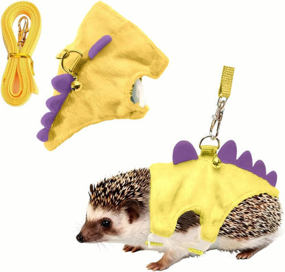 Adjustable Hedgehog Harness and Leash Set - Escape-Proof Small Animals Harness for Hedgehogs, Ferrets, Hamster - Soft, Lightweight & Comfortable (Yellow, M)