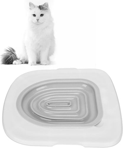 Cat Toilet Training Kit Cat Toilet Trainer Kit for Teach Cat to Use Toilet Cat Toilet Training System Universal Reusable Kitty Toilet Training Kit (White Tray, 1 Gray Inner