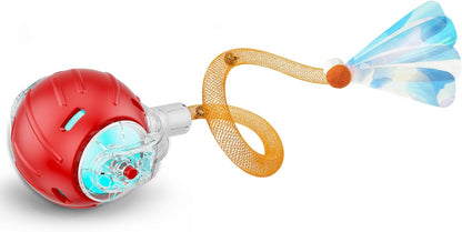 Interactive Cat Toys for Indoor Cats,The 3rd Generation Agile Moving Cat Ball with Elastic Mesh Tail,Automatic Kitten Toys for Bored Indoor Cats,Motion Activated(Silicone Ball)