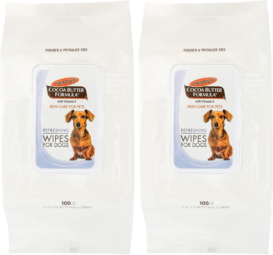 Palmer's for Pets Coconut Oil Refreshing Wipes for Puppies - Palmers Puppy Wipe for Gentle Grooming, 100 Count (Pack of 2)