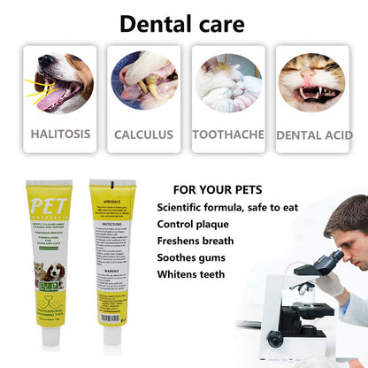 2 Pack Pet Toothbrush and Toothpaste for Dogs & Cats, Best Soft Silicone Pet Finger Toothbrush for Small Dogs Puppy Doggy, Dog Toothpaste Beef Flavor