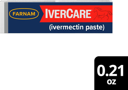 Farnam IverCare (ivermectin Paste) 1.87% for Horses, Anthelmintic and Boticide, 0.21 Ounces, Horse Dewormer, Ivermectin Apple-Flavored Paste, Up to 1,250 lbs