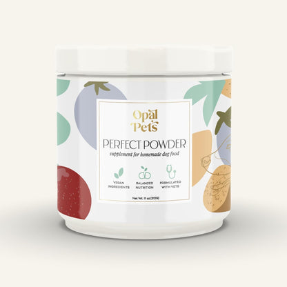 Perfect Powder – Multivitamin for Homemade Dog Food – Vet-Formulated, Whole Food Ingredients – Vegan, Non-GMO – Vitamins, Minerals, Omega-3s – 11 oz