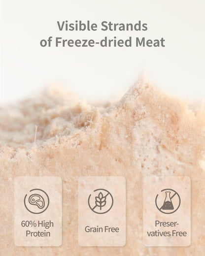 Freeze Dried Dog Treats, 94% Animal Origin Freeze Dried Raw Food, High Protein Healthy Food Toppers & Meal Mixers for Dog (Duck Recipe - 2.1 Ounce)