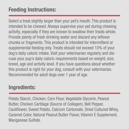 DreamBone CollaYUMS Twists Plus Collagen Chews for Dogs, 10 Count, Treat Your Dog to Rawhide-Free Chews Made with Chicken, Vegetables and Peanut Butter