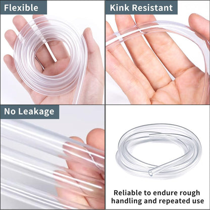 49Ft Long Aquarium Tubing Clear & Flexible, Standard 3/16" Airline Tubing, Flexible Kink-Resistant PVC Air Hose for Fish Tank Air Pump, Hydroponics, Pond Safe for Freshwater and Saltwater Fish Tanks