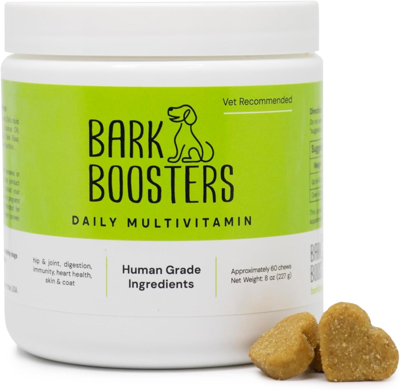 Dog Multi Vitamins, Made in USA with Human Grade Ingredients, Probiotic Supplement, All-in-One to Support Joints, Digestion, Immunity, Heart Health, Skin & Coat, 60 Chews (1 Pack)