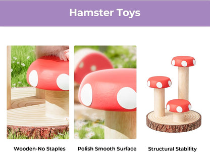 Mini&Moe Hamster Climbing Toys Wooden Stairs Small Animal Cage Accessories Enrichment Toys for Rat, Gerbil, Ferret, Chinchilla, Guinea Pig