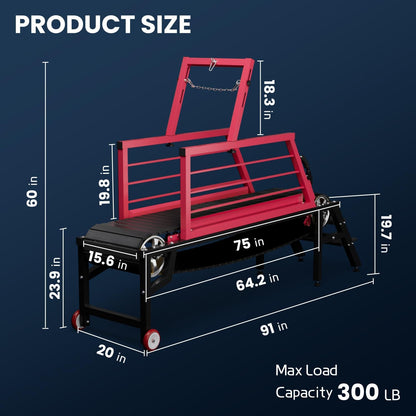 Dog Treadmill for Large Dogs,91" Treadmill for Dogs with Brake,Adjustable Dog Treadmill Slatmill for Dog s Easy to Move Pet Treadmill for Indoor & Outdoor,Training for Dog s, Up to 350LBS