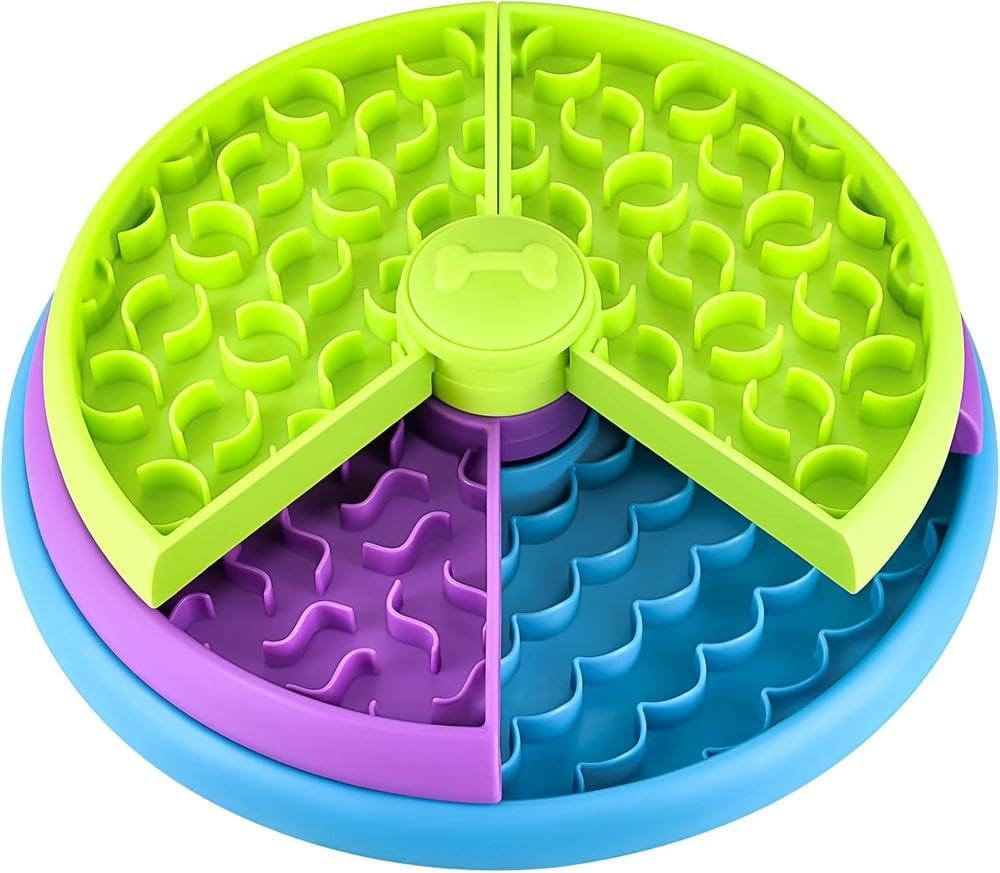 3-Tier Slow Feeder Bowl for Dogs & Cats – Interactive Pet Feeding Dish for Fast Eaters, Aids Digestion & Reduces Bloating
