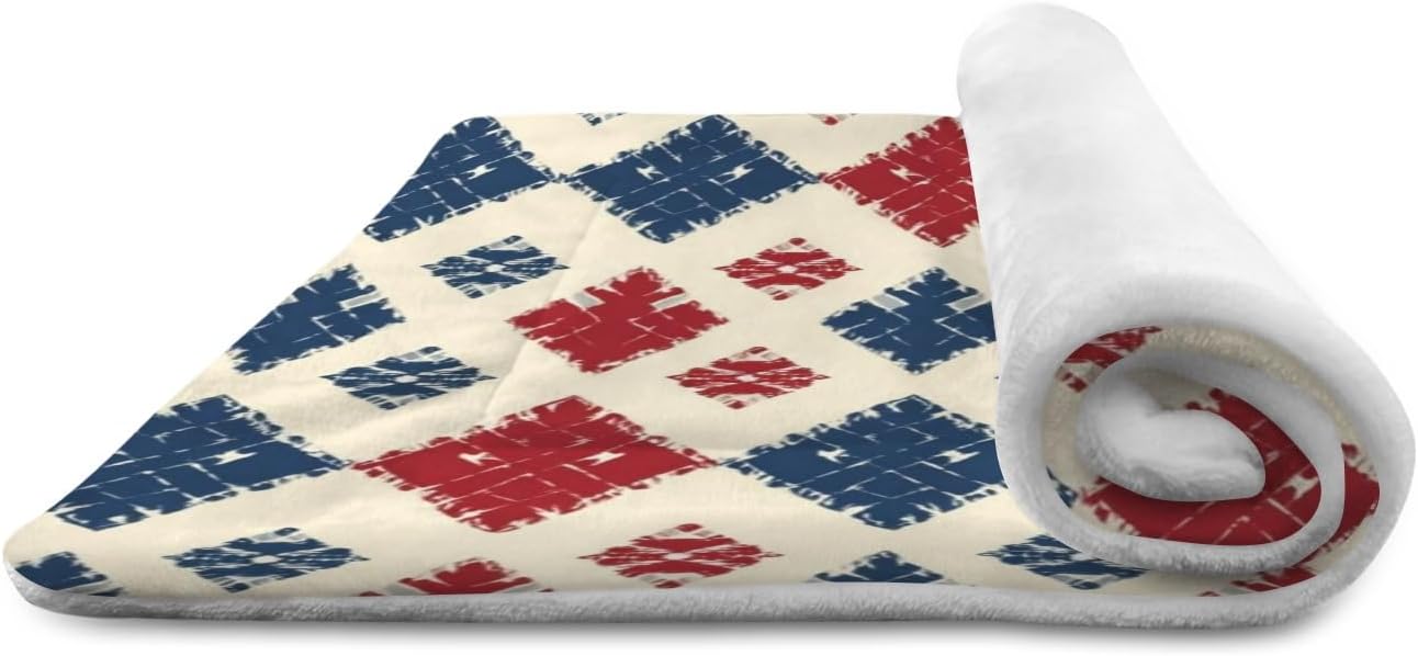 susiyo Whimsical Neutral Geometric Print Dog Bed Mat - Super Soft & Warm Pet Pad, 25x18 Inch Machine Washable Mat for Small Medium Dogs, Couch Protector, Crate & Travel Bed Topper