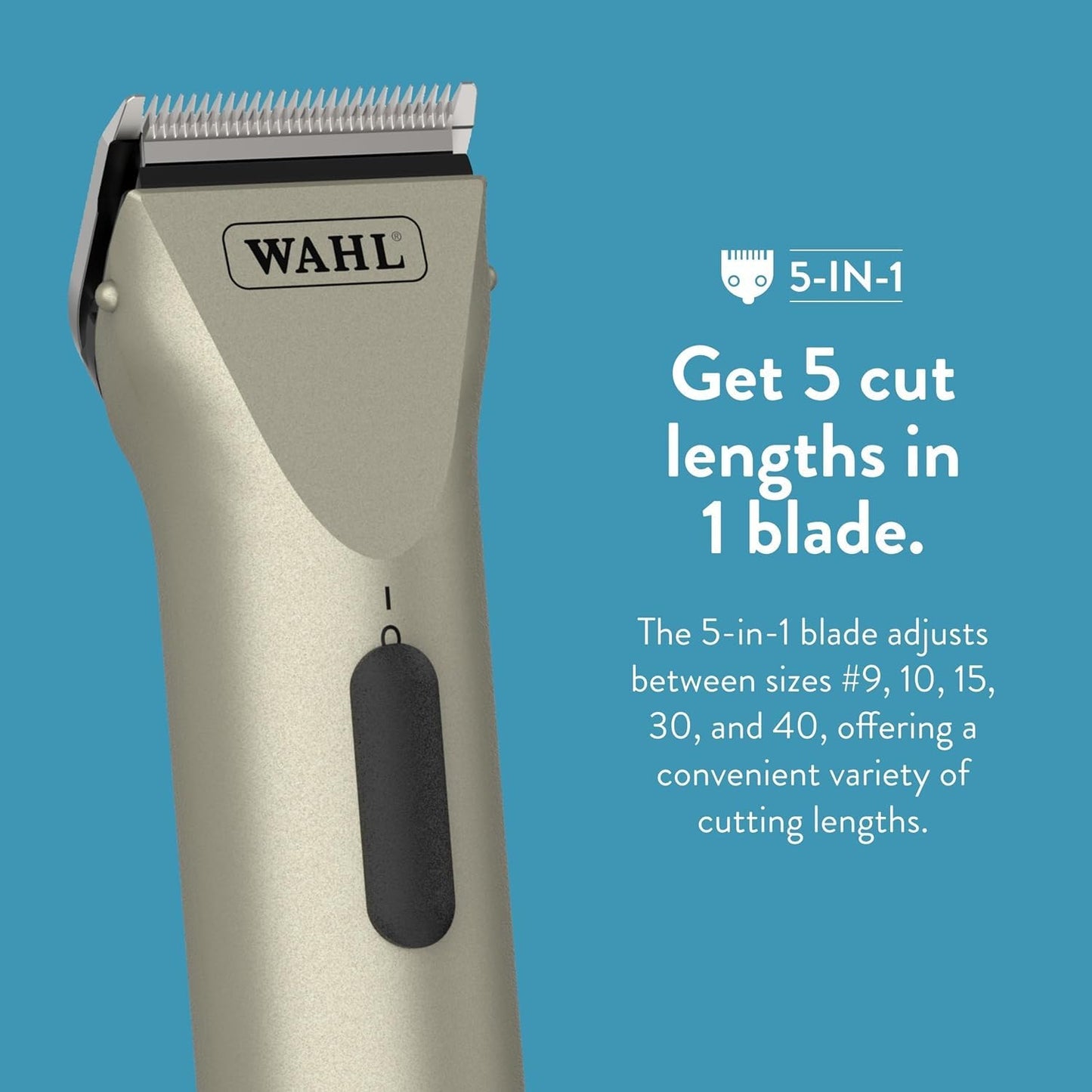 Wahl Professional Animal Arco Pet, Dog, Cat, and Horse Cordless Clipper Kit, Champagne (8786-452)