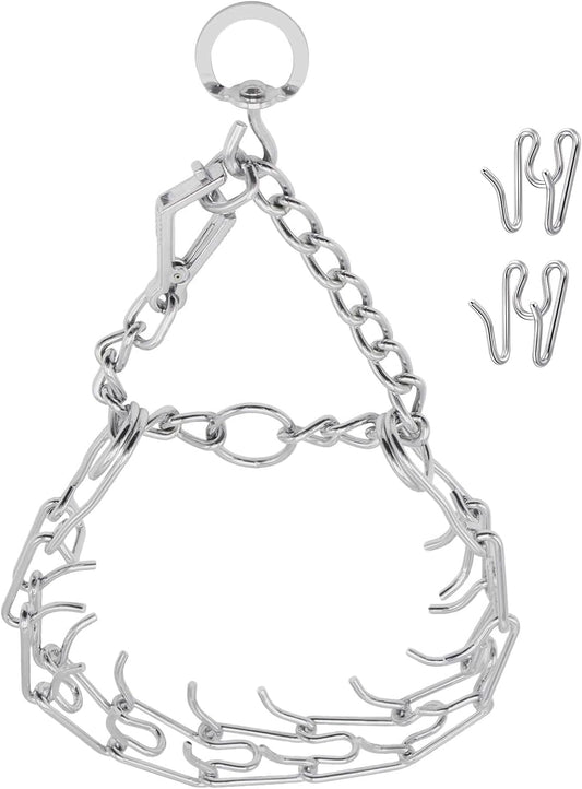 Prong Pinch Collar for Dogs with Quick Release Buckle, Adjustable Training Collar for Small Medium Large Dogs, Helps Prevent Dog from Pulling(2.3mm, Neck Size 13"-15"), Silver