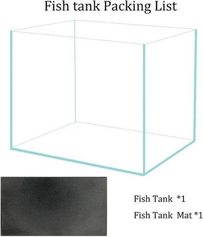 3 Gallon Glass Fish Tank, Easy to Maintain Small Aquarium for Betta/Goldfish/Snails/Shrimp and Aquatic Planting.