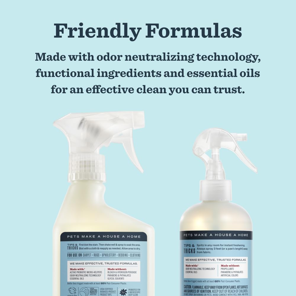 Mrs. MEYER'S Clean Day Pet Cleaning Kit, includes Pet Stain & Odor Fighter 28oz and Odor Neutralizer 28oz, Coconut Leaf