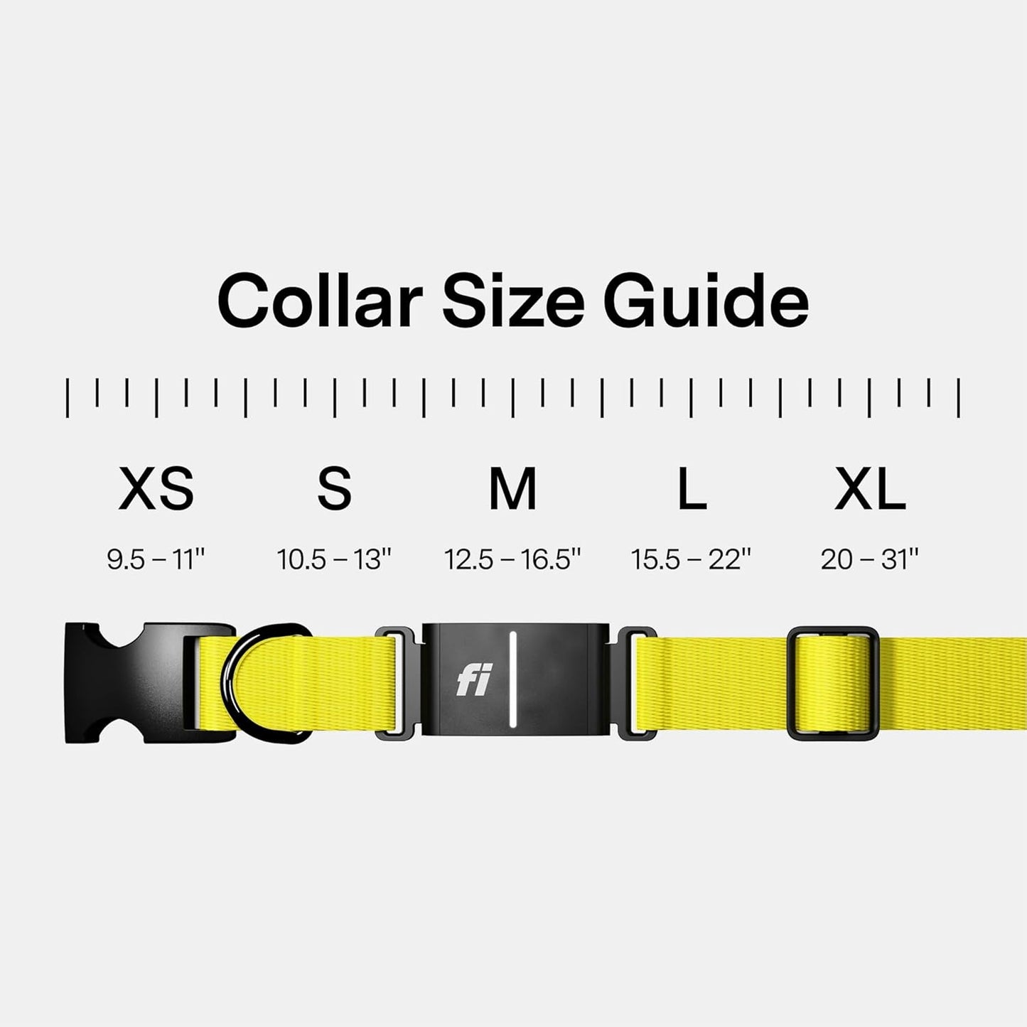 New Fi Series 3+ Smart Dog Tracker Collar [12 Month Membership Included] GPS Tracker for Dogs with Health & Behavior Monitoring, Escape Alerts, Waterproof, LED, Apple Watch Compatible -Yellow, X-Large