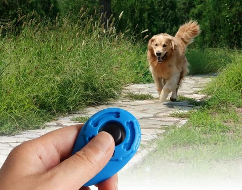 2Pcs Pink Clicker Easy to Use with Button Dog Training Accessories Strong and Long-Lasting,Training and Behavior Aids