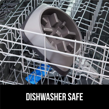 GORILLA GRIP Patent Pending Slow Feeder Dog Bowls, Interactive Puzzle Toy for Dogs and Cats Food Training, Keeps Pets Busy and Prevents Puppy Overeating, All Breeds, 100% BPA Free, 2 Cup, Gray