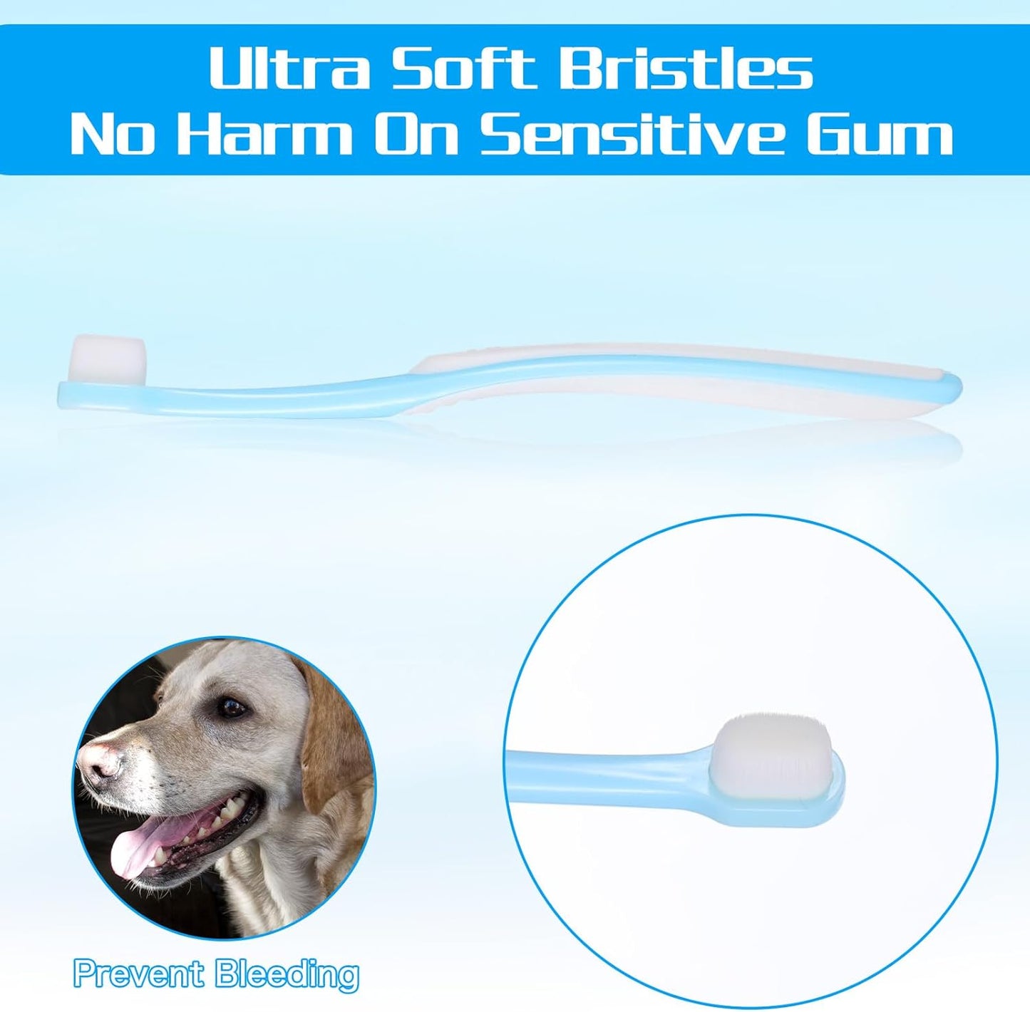 6Pcs 360-Degree Small Dog and Cat Soft Toothbrush Cat Dental Care Dog Toothbrush Soft Silicone Pet Toothbrushes for Puppy, Small Dogs and Cats Set of 3 Different Shapes