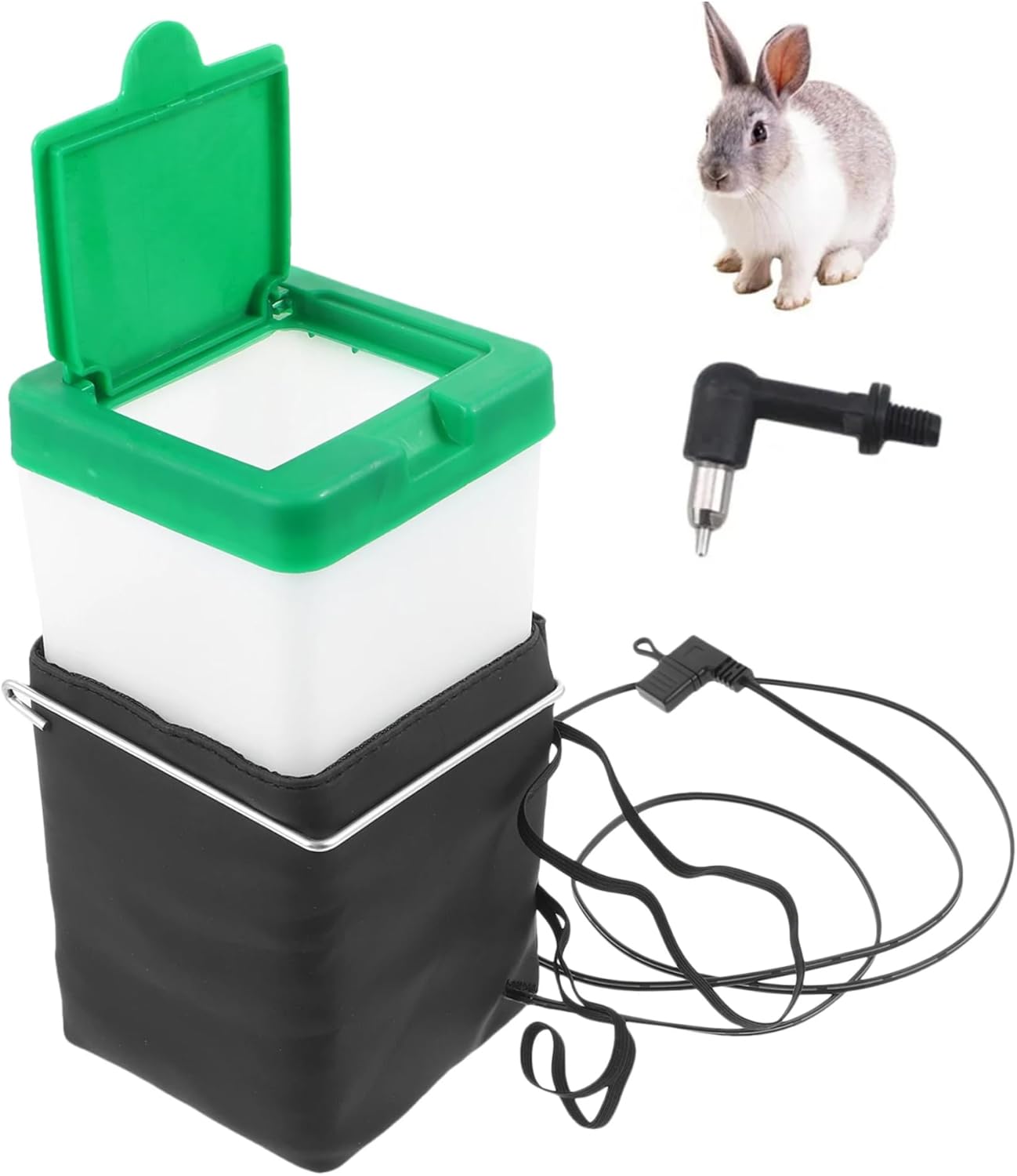 1Set Heated Rabbit Water Bottle 1L No Drip Heated Water Bottle for Rabbits USB Powered for Hamster Guinea Pigs BirdsHeated for Rabbits