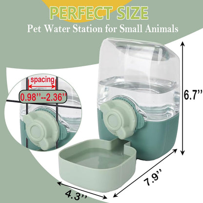 35oz Hanging Automatic Rabbit Water Dispenser, Cage Water Bottle Auto Gravity Pet Water Station for Small Animals, Puppy Kitten Rabbit Chinchilla Hedgehog Ferret, 1L(Green)