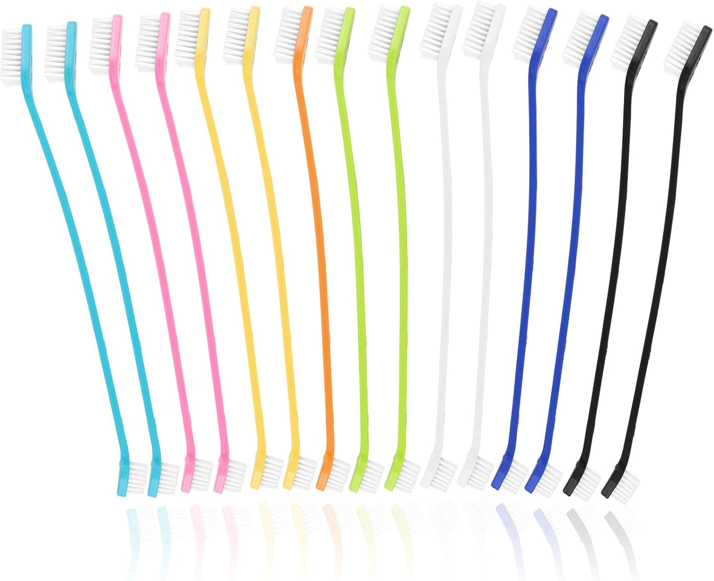 PEASUG 15 Pcs Dog Toothbrushes, Dual Headed Dental Hygiene Brushes, Soft Bristles Pet Toothbrush, Long Handle Dog Tooth Brushes for Small to Large Dogs, Cats, and Most Pets Dental Care