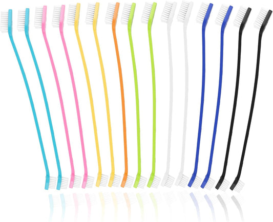 PEASUG 15 Pcs Dog Toothbrushes, Dual Headed Dental Hygiene Brushes, Soft Bristles Pet Toothbrush, Long Handle Dog Tooth Brushes for Small to Large Dogs, Cats, and Most Pets Dental Care