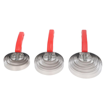 3pcs Horse Curry Comb Set, Stainless Steel Grooming Comb for Horses, Multipurpose Double Sided Design with 4 Rings 5 Rings 6 Rings, Comfortable Handle for Cattle Goat Dogs and Othe