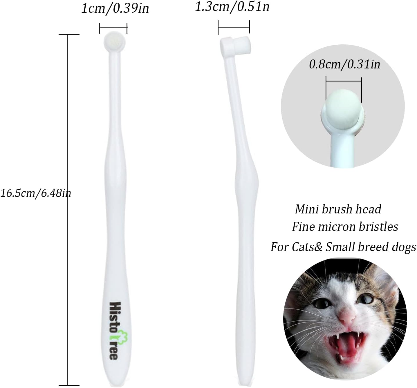JGocot Small Breed Dog Toothbrush, Pet Toothbrush for Cats, Small Breed Dogs, Puppy Dogs, Utral Soft Micro Nano Bristle No Gum Hurting
