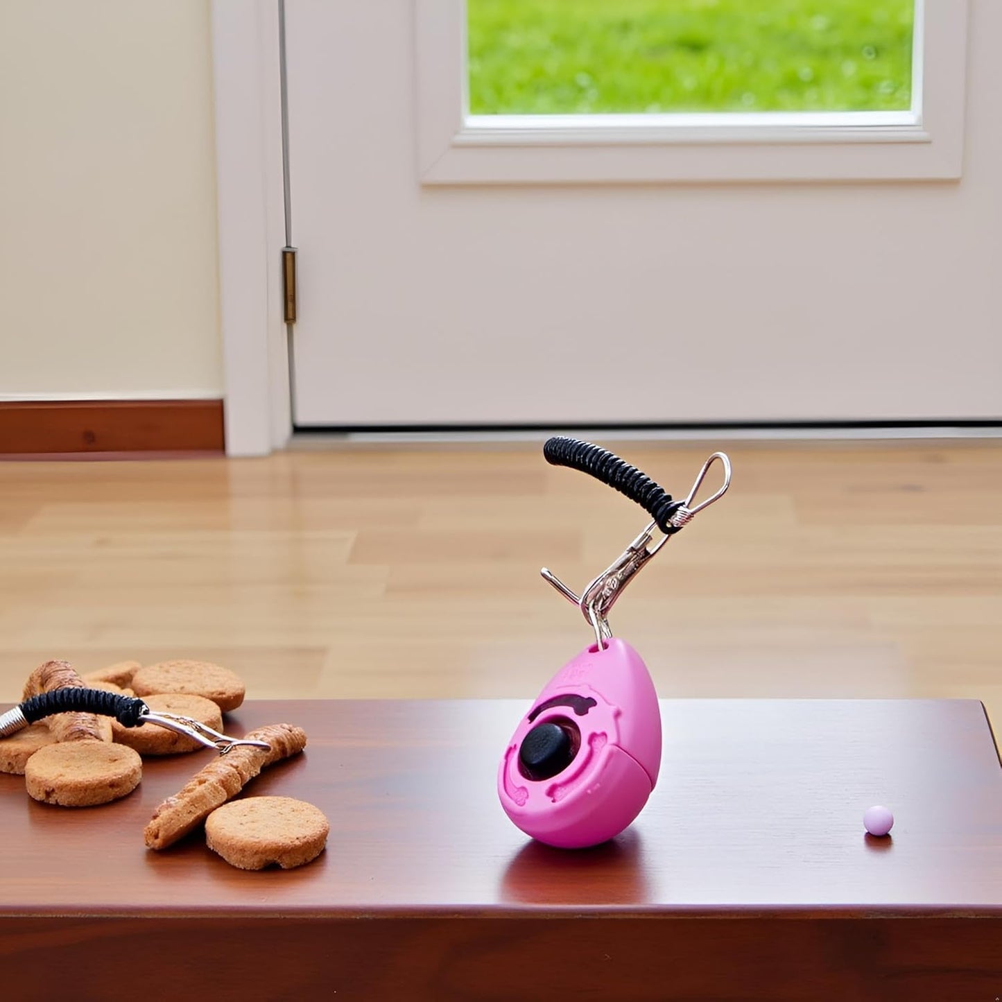 1pc Pink Clicker Easy to Use with Button Dog Training Accessories Strong and Long-Lasting,Training and Behavior Aids